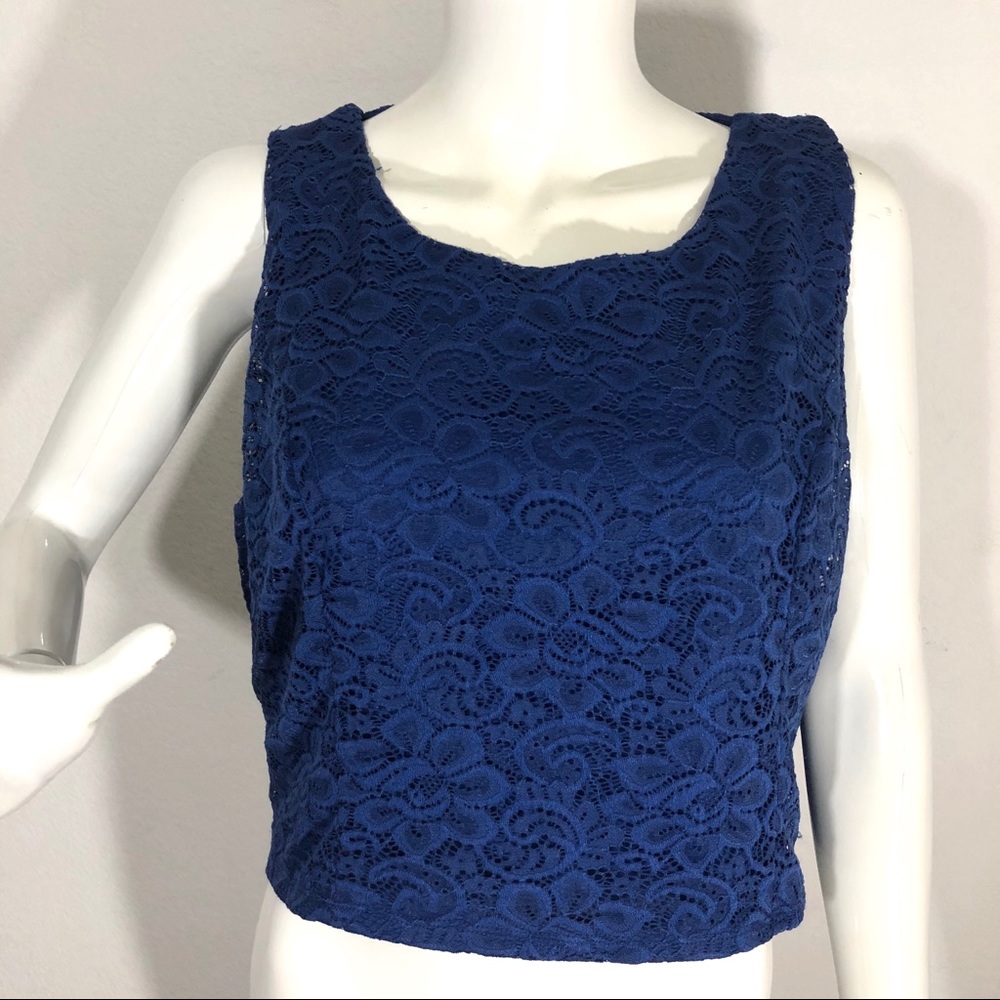 Maurices Keyhole Crop Top size XL Blue NWOT